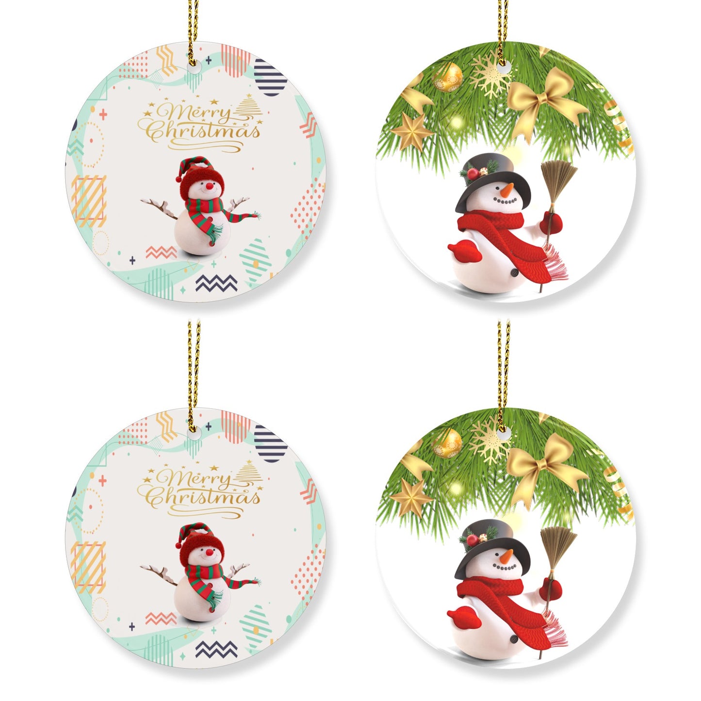 Ceramikaj ornamaĵoj por kristnaska arbo Ronda Ceramika Suveniro Ne Same Ambaŭ Flankoj