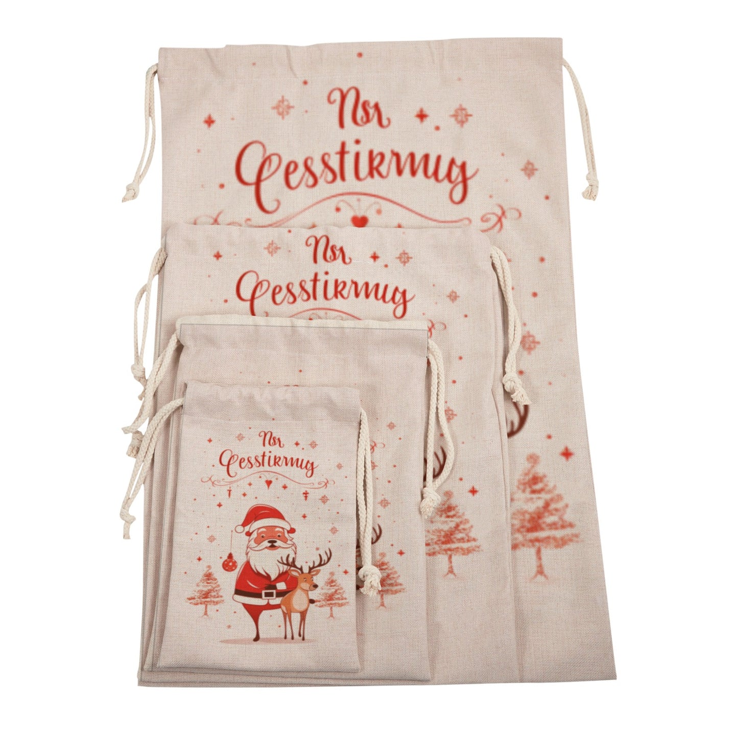 4 Pack Santa Sack Extra Large Christmas Gift Bags Cotton Reusable Drawstring Christmas Sacks for Presents, Big Xmas Bags for Gifts, Large Santa Bags, Gift Wrapping Holiday Décor