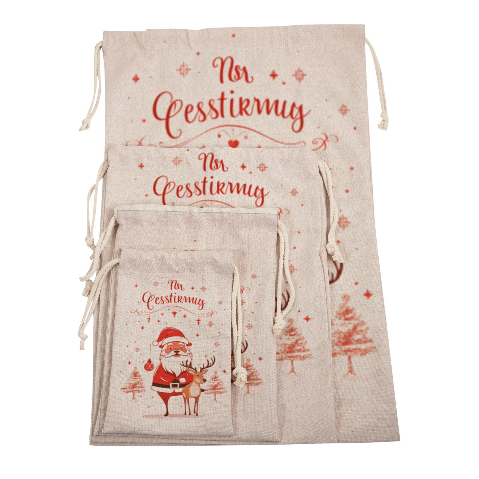 4 Pack Santa Sack Extra Large Christmas Gift Bags Cotton Reusable Drawstring Christmas Sacks for Presents, Big Xmas Bags for Gifts, Large Santa Bags, Gift Wrapping Holiday Décor