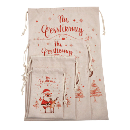 4 Pack Santa Sack Extra Large Christmas Gift Bags Cotton Reusable Drawstring Christmas Sacks for Presents, Big Xmas Bags for Gifts, Large Santa Bags, Gift Wrapping Holiday Décor