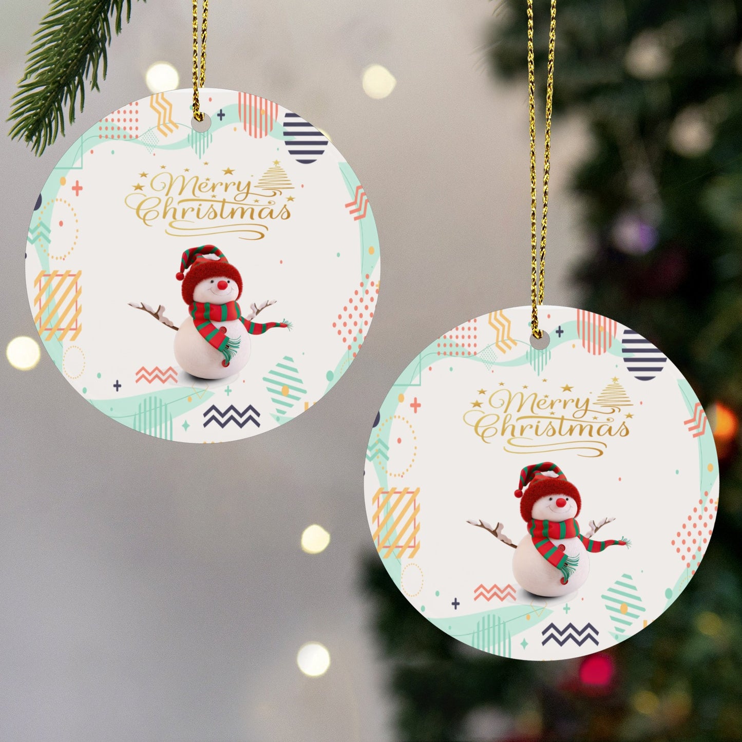 Ceramikaj ornamaĵoj por kristnaska arbo Ronda Ceramika Suveniro Ne Same Ambaŭ Flankoj