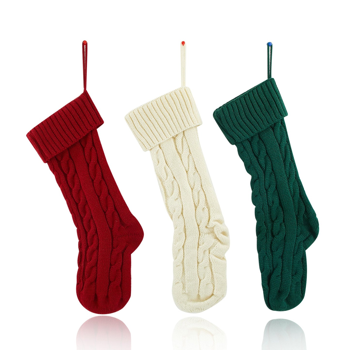 Personigitaj Kristnaskaj Ŝtrumpetoj kun Nomoj, Grandaj 7” Trikitaj Kristnaskaj Ŝtrumpetoj kun Leda Nomplato por Familio, Aro de 3, Propraj Kristnaskaj Dekoracioj por Kameno, Antaŭpordo kaj Arba Lasera Ledo-Etikedo Trikitaj Kristnaskaj Ŝtrumpetoj