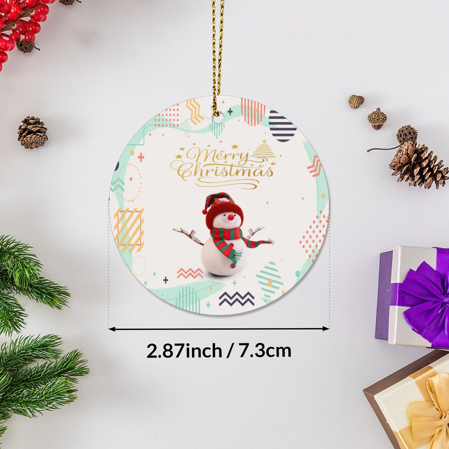 Ceramikaj ornamaĵoj por kristnaska arbo Ronda Ceramika Suveniro Ne Same Ambaŭ Flankoj